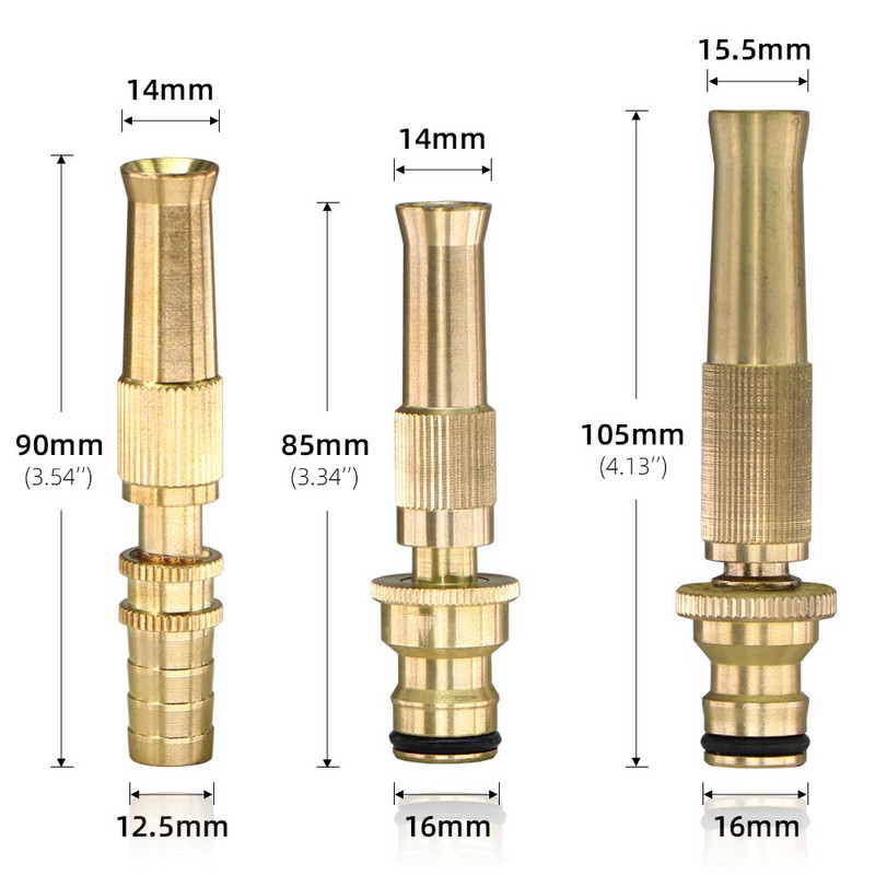 Ορειχάλκινο ρυθμιζόμενο πιστόλι ψεκασμού Ακροφύσιο καταιονισμού κήπου άρδευσης πλύσιμο αυτοκινήτου Οικιακός καθαρισμός Ψεκαστήρας Πότισμα φυτών γκαζόν Λουλούδια