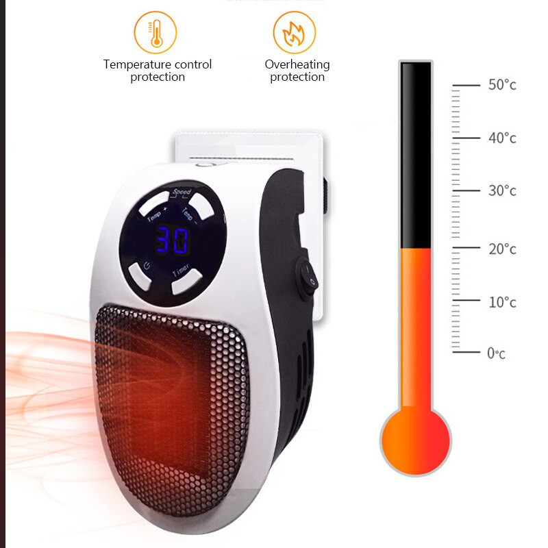 Зимен преносим електрически нагревател Вътрешна отоплителна печка Мини домашен офис радиатор Дистанционно управление По-топъл нагревател за домашен нагревател