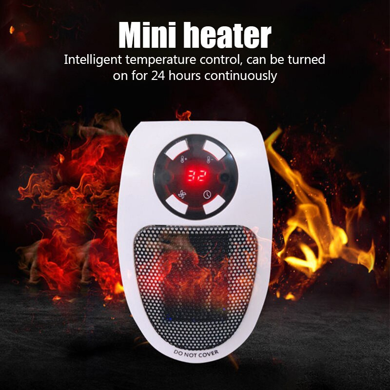 Зимен преносим електрически нагревател Вътрешна отоплителна печка Мини домашен офис радиатор Дистанционно управление По-топъл нагревател за домашен нагревател