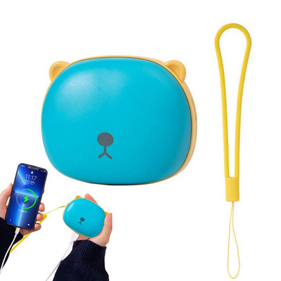 Mini ar akumulatoru darbināms roku sildītājs USB uzlādējams kabatas roku sildītājs 5000mAh Cute Bear Shape, 2 vienā USB sildītājs ziemai