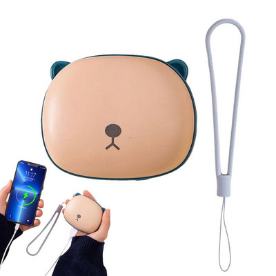 Mini ar akumulatoru darbināms roku sildītājs USB uzlādējams kabatas roku sildītājs 5000mAh Cute Bear Shape, 2 vienā USB sildītājs ziemai
