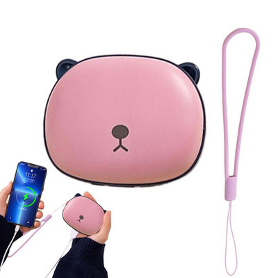 Mini ar akumulatoru darbināms roku sildītājs USB uzlādējams kabatas roku sildītājs 5000mAh Cute Bear Shape, 2 vienā USB sildītājs ziemai