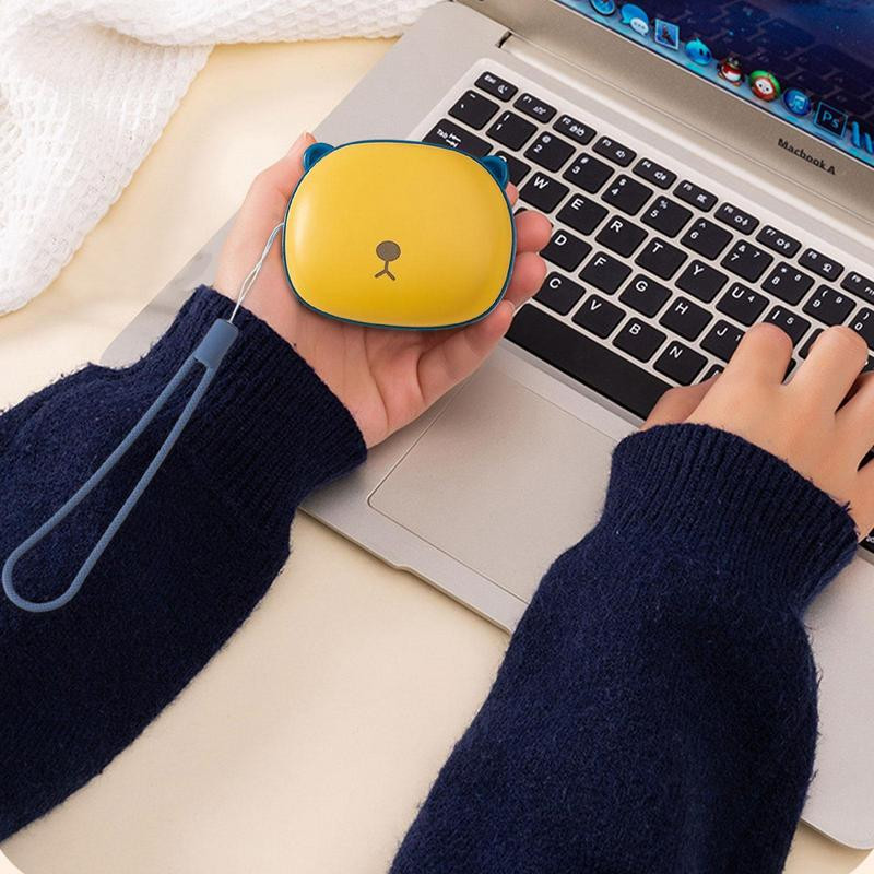 Μίνι μπαταρίες Θερμοκρασία χεριών USB Επαναφορτιζόμενη Θέρμανση τσέπης 5000mAh Cute Bear Shape Συστοιχία 2 σε 1 Θερμαντήρας USB για το χειμώνα