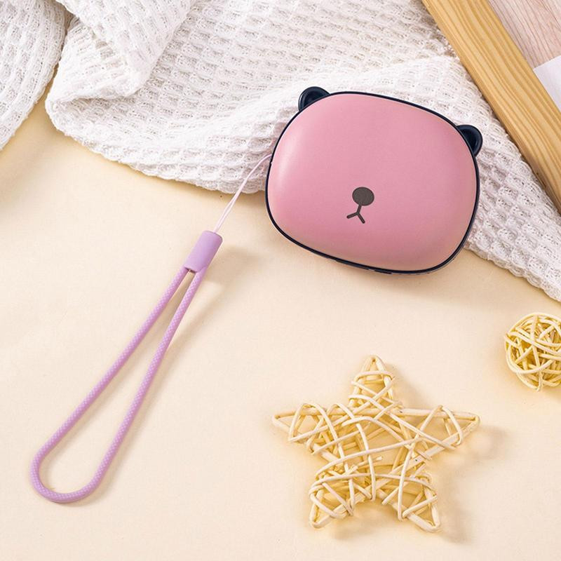 Μίνι μπαταρίες Θερμοκρασία χεριών USB Επαναφορτιζόμενη Θέρμανση τσέπης 5000mAh Cute Bear Shape Συστοιχία 2 σε 1 Θερμαντήρας USB για το χειμώνα