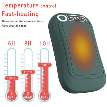 10000mAh 5V USB Επαναφορτιζόμενη Ηλεκτρική θερμάστρα χειρός LED Ταξίδι Εύχρηστη μακράς διαρκείας θερμαντική συσκευή θέρμανσης σπιτιού