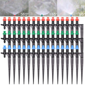 RBCFHl 90/180/360 grādu mikro miglošanas sprausla 11 cm kāts 1/4 collas dzeloņstieņa savienotājs Dārza apūdeņošana laistīšanas smidzinātājs siltumnīca