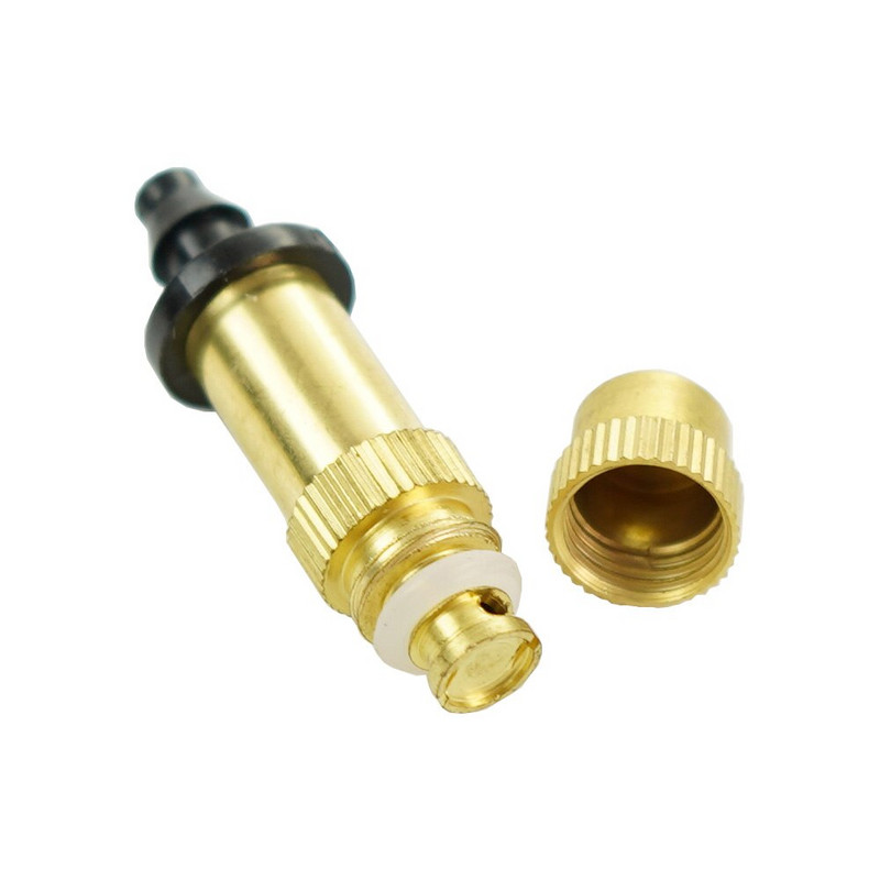 Ρυθμιζόμενος ψεκαστήρας χαλκού Ατμοποιητής ομίχλης άρδευσης 1/4 ίντσας Barb Misting Spray Nozzle Garden Plant Vegetable Watering Dripper