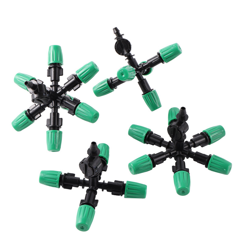 Κιτ ακροφυσίων ομίχλης πράσινου ψεκασμού με συνδετήρα κατά της σταγόνας Ψεκαστήρες ποτίσματος κήπου Ψεκαστήρας ύγρανσης ψύξης