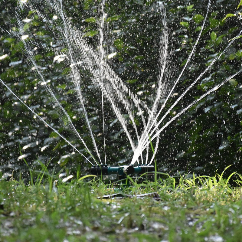 Αυτόματος περιστρεφόμενος ψεκαστήρας 3 βραχιόνων με πλαστική στήριξη νυχιών Βάση Garden Agriculture Yard Lawn Grass Irrigation Watering Nozzl