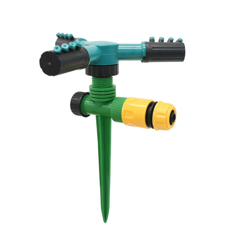 Αυτόματος περιστρεφόμενος ψεκαστήρας 3 βραχιόνων με πλαστική στήριξη νυχιών Βάση Garden Agriculture Yard Lawn Grass Irrigation Watering Nozzl