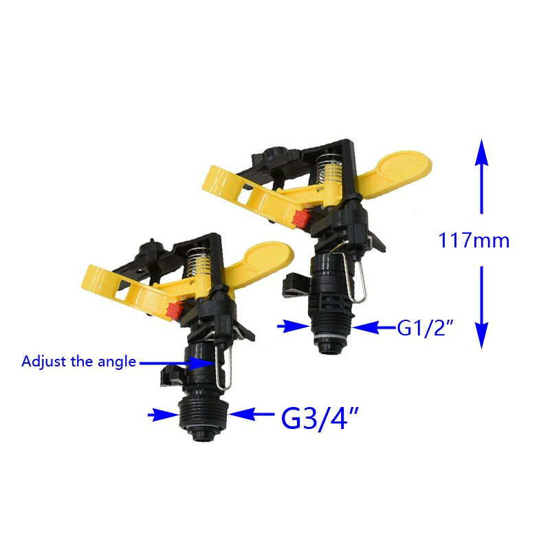 Ρυθμιζόμενο ακροφύσιο Rocker Sprinklers με αρσενικό νήμα 1/2" 3/4" 360 μοίρες περιστροφικό ακροφύσιο πίδακα Γεωργικός κήπος Άρδευση 1τμχ