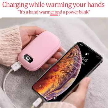 Преносим бързо загряващ джобен мини мобилен захранващ акумулаторен нагревател за ръце 2 в 1 USB акумулаторен дълъг живот двойки празнични подаръци