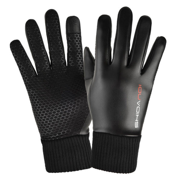 Мъжки ръкавици от еко кожа- с надпис