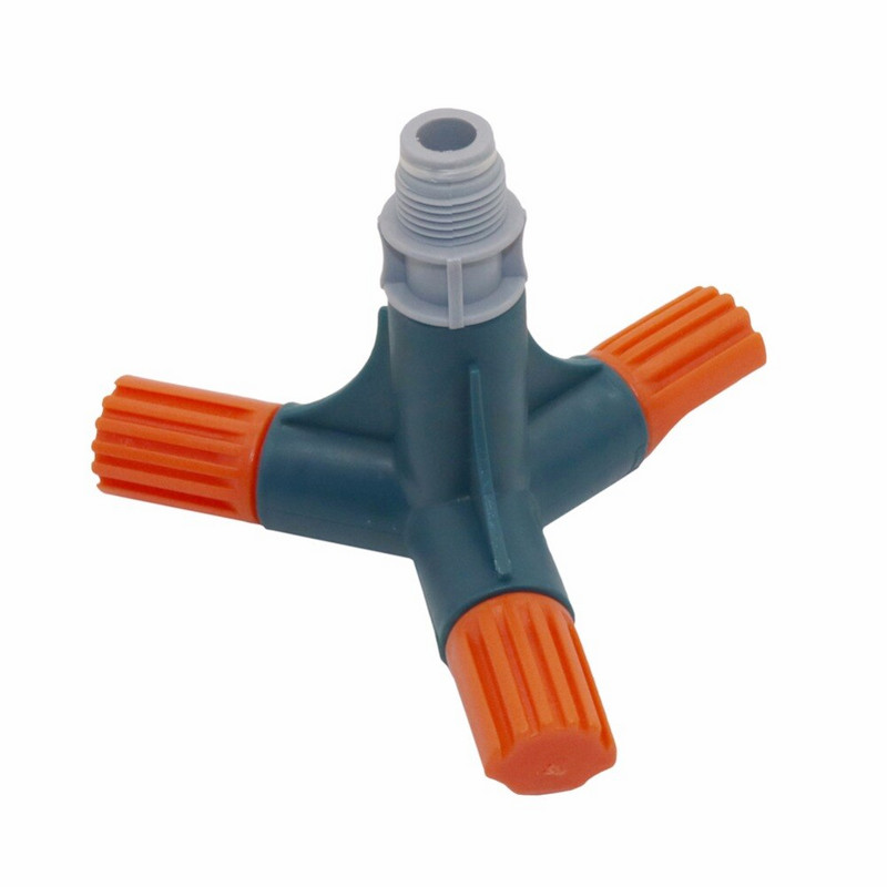 Κήπος 1/2" Περιστροφικός ψεκαστήρας τριών βραχιόνων αρσενικού νήματος Πότισμα 360 μοιρών Αυτόματη άρδευση με καταιονισμό 1 τεμ.