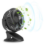 Pārnēsājams USB uzlādējams galda ventilators, piespraužams mini rakstāmgalda ventilators, 360 grādu rotācija, regulējams piespraužams ventilators studentu kopmītnē