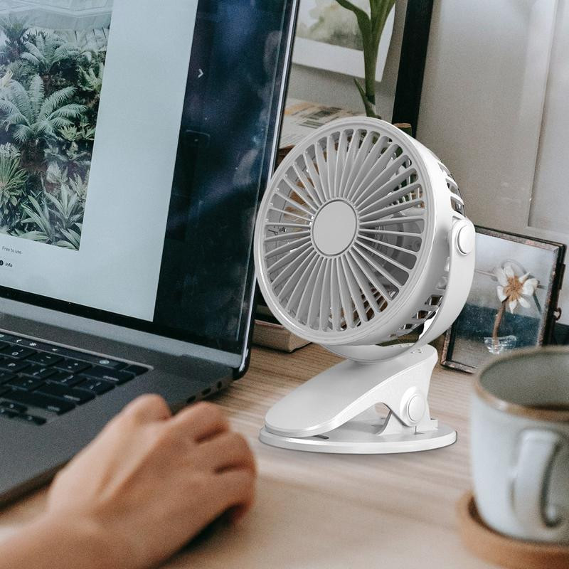 Преносим USB акумулаторен настолен вентилатор Тип мини настолен вентилатор Завъртане на 360 градуса Регулируем вентилатор с щипка за студентско общежитие