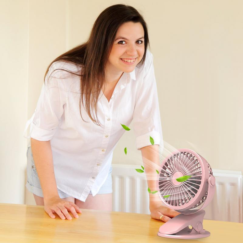 Преносим USB акумулаторен настолен вентилатор Тип мини настолен вентилатор Завъртане на 360 градуса Регулируем вентилатор с щипка за студентско общежитие