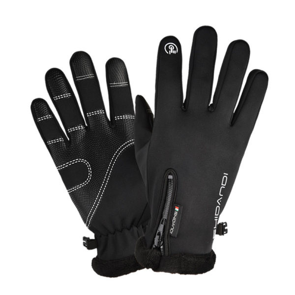 Ανδρικά χειμωνιάτικα αδιάβροχα γάντια με φερμουάρ και ζεστή φόδρα