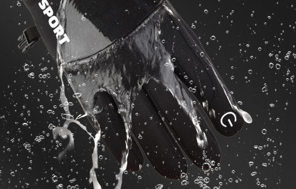 Vyriškos žieminės pirštinės su užrašu tinkamos važiuoti