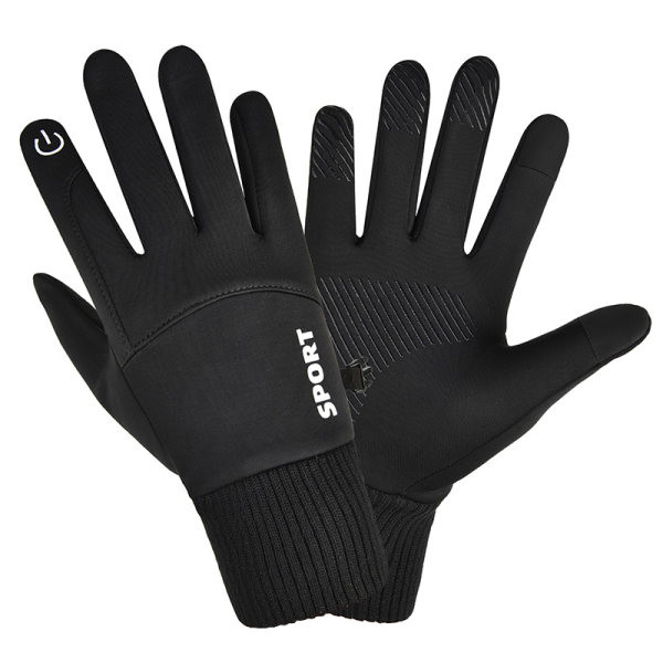 Vyriškos žieminės pirštinės su užrašu tinkamos važiuoti