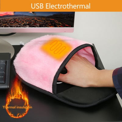 Usb Winter Warm Mouse Pad Θερμαντικό κάλυμμα χεριών Μαλακό βελούδινο θερμαντήρα χεριών Θερμαινόμενο χαλάκι ποντικιού Προμήθειες γραφείου Θερμαντικό