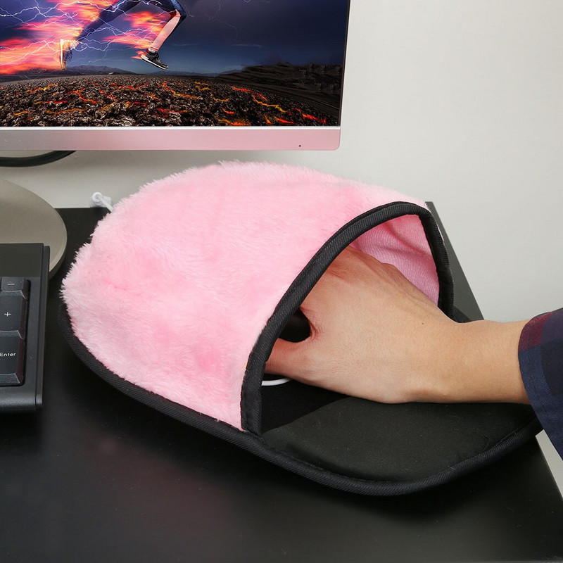 Usb Winter Warm Mouse Pad Θερμαντικό κάλυμμα χεριών Μαλακό βελούδινο θερμαντήρα χεριών Θερμαινόμενο χαλάκι ποντικιού Προμήθειες γραφείου Θερμαντικό