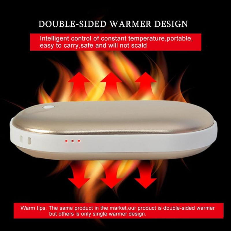 5200mAh 5V Χαριτωμένο USB επαναφορτιζόμενο ηλεκτρικό θερμαντήρα χεριών Ταξίδι Εύχρηστο μακράς διάρκειας Mini θερμαντήρα τσέπης Προθέρμανση σπιτιού