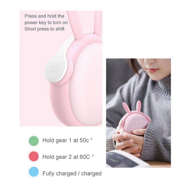 6000mAh Power Bank Mini Electric Hand Warner USB Cute Pig Rabbit Rechargeable Home Winter Heater Εργαλείο θέρμανσης εξωτερικού χώρου ταξιδιού