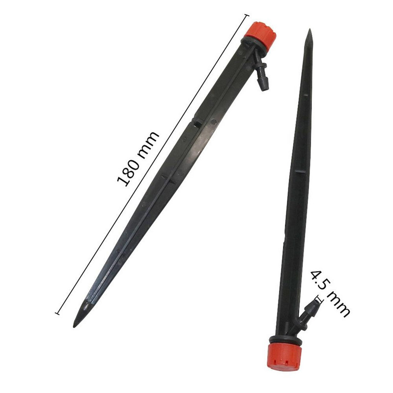 10 τμχ 18cm Bubbler Drip Irrigation Adjustable Emitters Stake Water Dripper Ψεκαστήρας κήπου 4/7 mm Εξαρτήματα σωλήνα