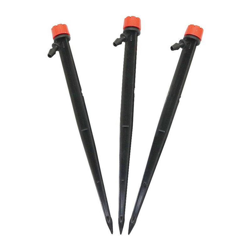 10 τμχ 18cm Bubbler Drip Irrigation Adjustable Emitters Stake Water Dripper Ψεκαστήρας κήπου 4/7 mm Εξαρτήματα σωλήνα