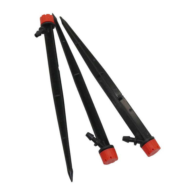 10 τμχ 18cm Bubbler Drip Irrigation Adjustable Emitters Stake Water Dripper Ψεκαστήρας κήπου 4/7 mm Εξαρτήματα σωλήνα