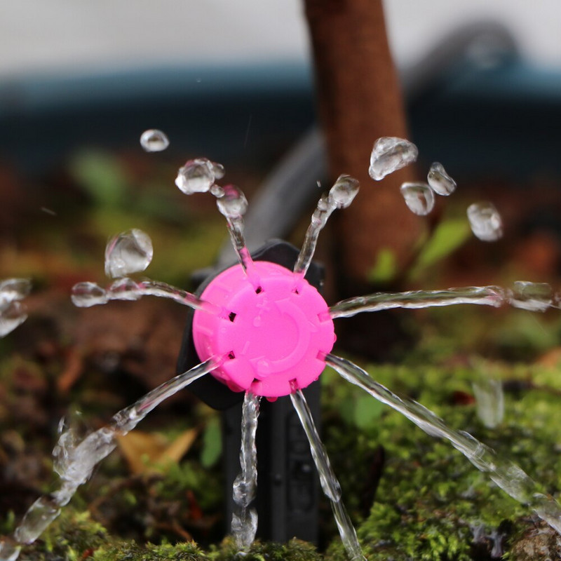 Ρυθμιζόμενος κήπος 4/7mm Ακροφύσιο άρδευσης με σταλάκτη Εκπομπός εκπομπών 8 οπών Micro Drip Μπαλκόνι Αυλή Θερμοκηπίου Σπρέι ποτίσματος