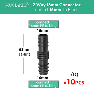 MUCIAKIE 16 mm 20 mm 25 mm gala kontaktdakša elkoņa T-veida izslēgšanas savienotājs Pievienojiet 16 20 25 mm PE Tu Bing dārza ūdens savienotāja piederumi