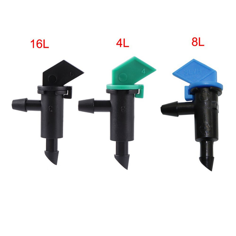 20Pcs 4L/8L/16L Flag Drip Dripper Garden Agricultural Greenhouse Micro Drip Irrigation Emitter Bonsai Watering Dripper 1/4" Barb