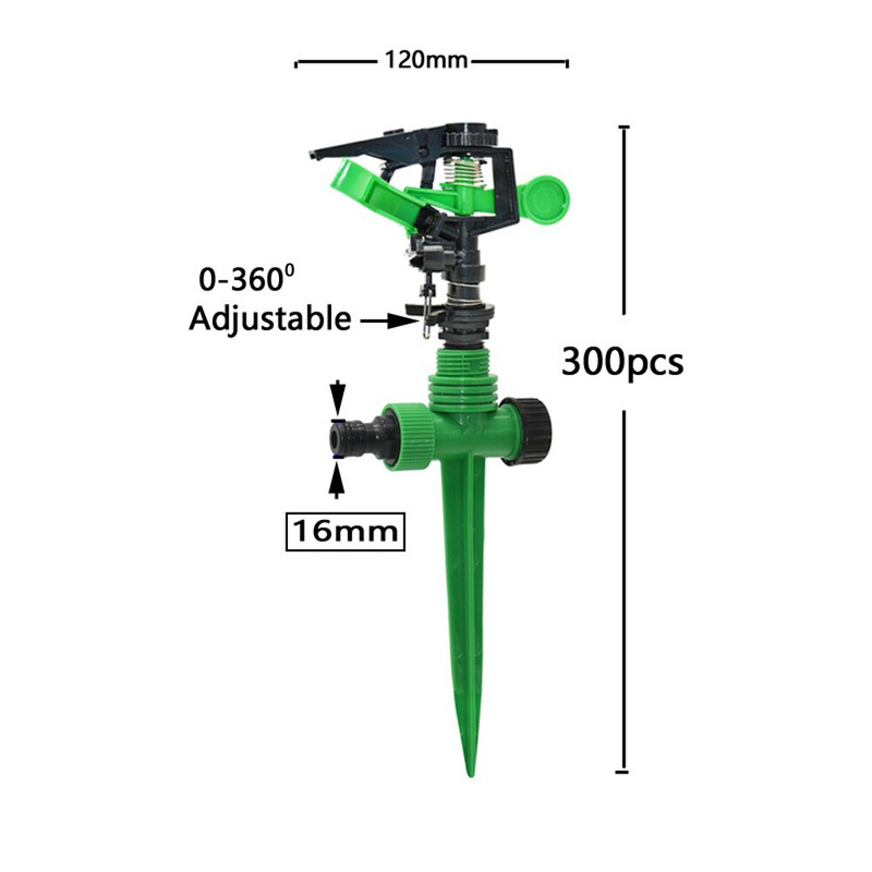 Ψεκαστήρας ποτίσματος 360 μοιρών Περιστρεφόμενος πίδακας ψεκαστήρες Farm Rocker ακροφύσια Plastic Spike Gardening Agriculture Irrigation Sprinkl