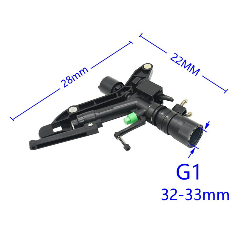 1 ιντσών εκτοξευτήρες αγροκτημάτων γκαζόν κήπου Περιστρεφόμενος ψεκαστήρας νερού Ρυθμιζόμενη γωνία Ακροφύσιο Rocker για πότισμα & άρδευση 1 σετ