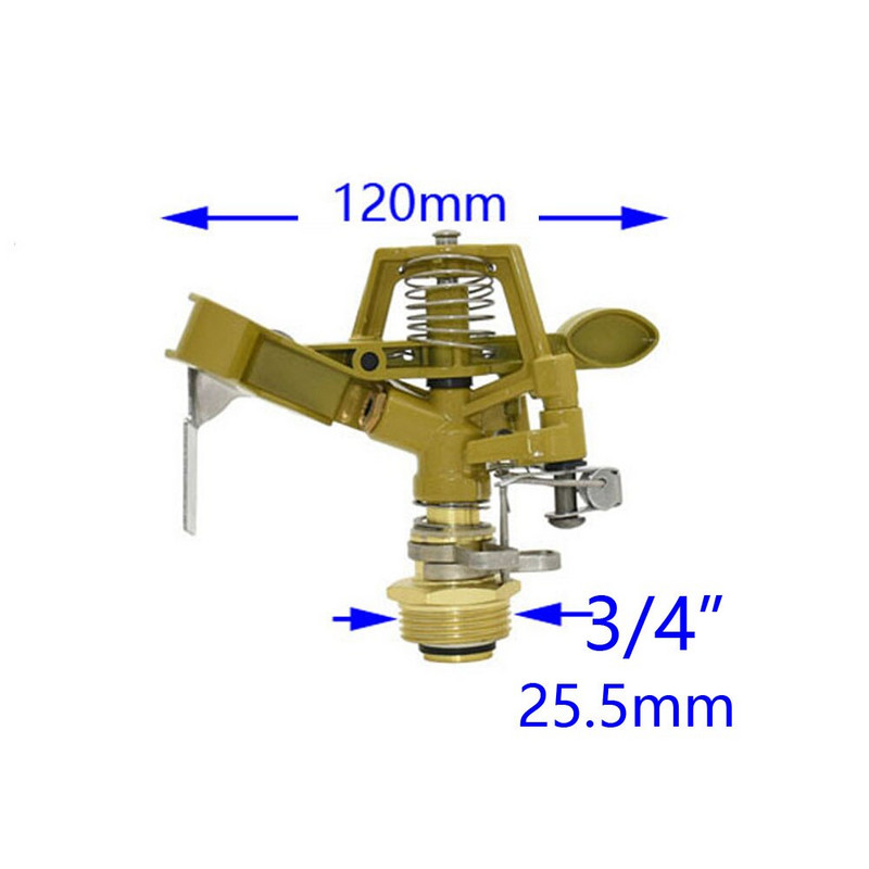 Μεταλλικός ψεκαστήρας κήπου με θήκη ακροφυσίου 1/2 3/4 γρασίδι 360 μοιρών ρυθμιζόμενο περιστρεφόμενο ακροφύσιο νερού παλμικό ψεκαστήρα