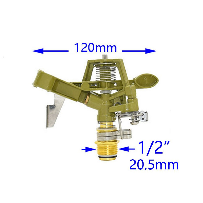 Μεταλλικός ψεκαστήρας κήπου με θήκη ακροφυσίου 1/2 3/4 γρασίδι 360 μοιρών ρυθμιζόμενο περιστρεφόμενο ακροφύσιο νερού παλμικό ψεκαστήρα