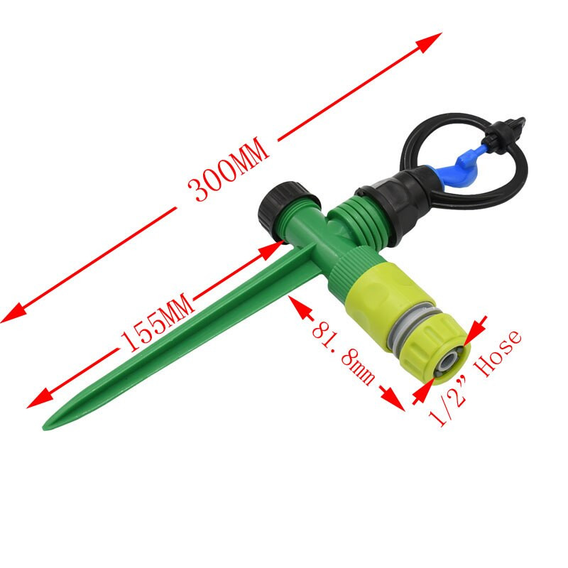 wxrwxy Περιστρεφόμενο ακροφύσιο ψεκαστήρα θηλυκό 3/4 συνδετήρας με σπείρωμα πλαστική ακίδα θηλυκό 1/2 ακροφύσια ποτίσματος ψεκαστήρας κήπου 1σετ