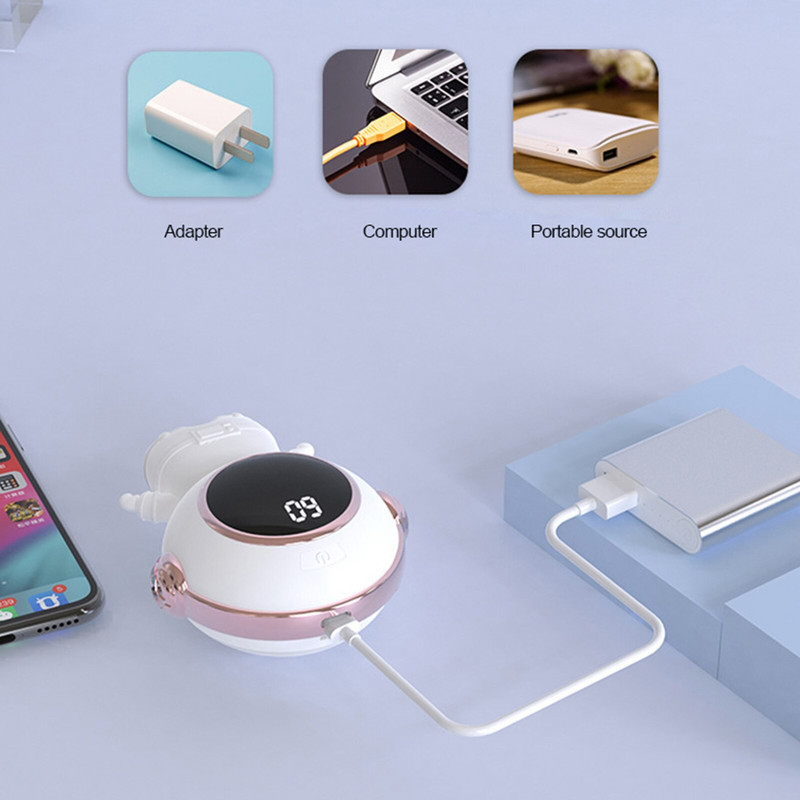 Astronaut Mini Hand Warmer Portable USB Fast Charging Hands Warmer Winter Fast Heating Ρυθμιζόμενη θερμοκρασία Θερμοκρασία χεριών