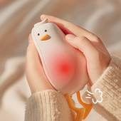 2 vienā elektriskais rokas sildītājs Cute Cartoon Duck USB uzlādējams elektriskais roku sildītājs ātri uzsildāms mobilā tālruņa turētājs ziemai