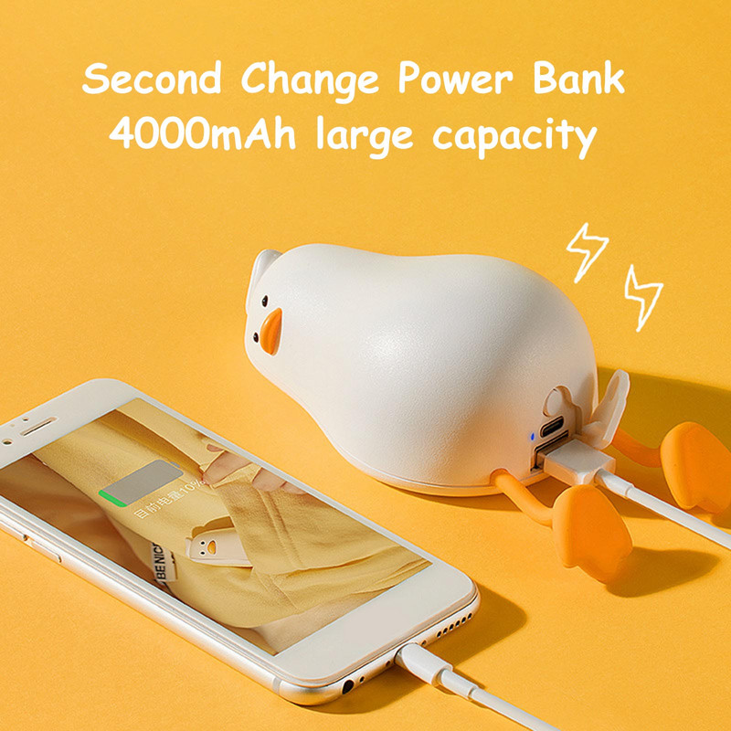 Ηλεκτρική θερμάστρα χεριών 2 σε 1 Cute Cartoon Duck USB Επαναφορτιζόμενη ηλεκτρική θέρμανση χεριών Γρήγορη θέρμανση Θήκη κινητού τηλεφώνου για το χειμώνα