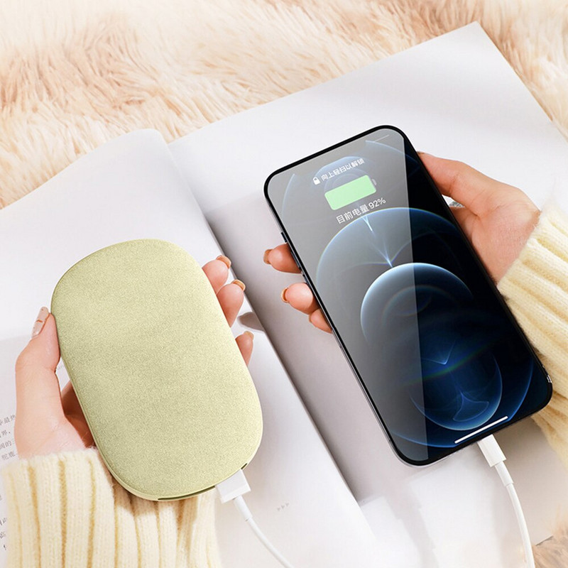 Velvet Hand Warmers USB Electronic Pocket Heater Mini Power Bank Φορητός επαναφορτιζόμενος θερμαντήρας 10000 mAH Hand Warmer Calentador