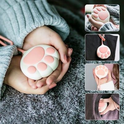 3000Mah Mini Hand Warmer Rechargeable Cartoon Cat Paw Cute Handwarmer Winter USB Heater Φορητή διπλής όψης γρήγορη θέρμανση