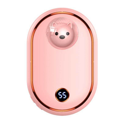 2 in 1 Cute Bear roku sildītājs 10000 mAh USB barošanas banka 5S ātra divpusēja apsildes kabata mobilā barošanas digitālais displejs