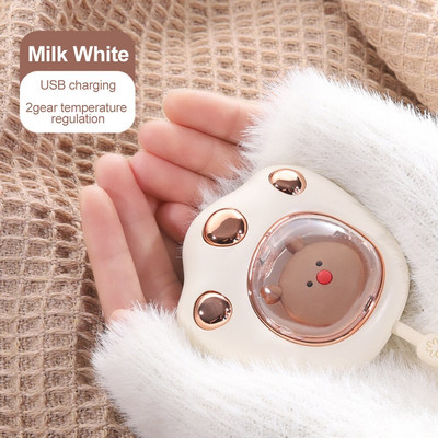 1PC Mini Roku Sildītājs Pārnēsājams Ātri Apsildāms Kaķa Ķepa Cute Ziemas Sildītājs 4 Stili USB Uzlādējama Kabata 2400mAh Roku Sildītāji