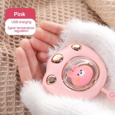 1PC Mini Roku Sildītājs Pārnēsājams Ātri Apsildāms Kaķa Ķepa Cute Ziemas Sildītājs 4 Stili USB Uzlādējama Kabata 2400mAh Roku Sildītāji