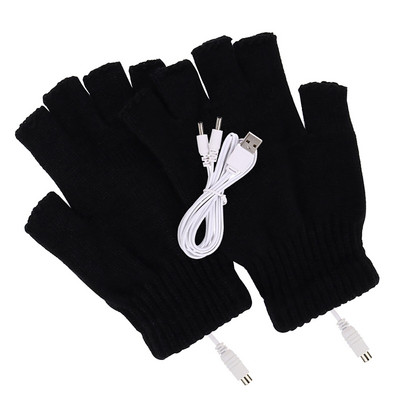 Unisex ziemas sildītājs USB apsildāmi cimdi Thermal Hand Warmer elektriskie apsildes cimdi