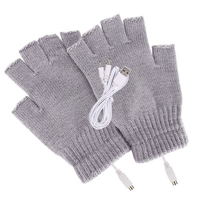 Unisex ziemas sildītājs USB apsildāmi cimdi Thermal Hand Warmer elektriskie apsildes cimdi