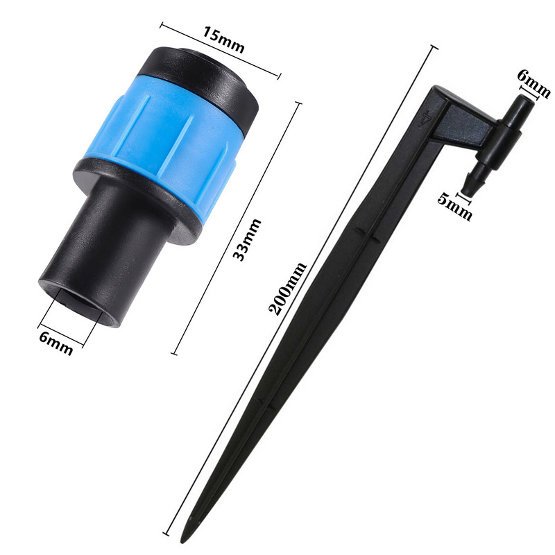 5 τεμ. 6mm Ψεκαστήρες διασποράς 360 μοιρών Ρυθμιζόμενο ακροφύσιο ποτίσματος σε όλο τον κόσμο Προμήθειες στάγδην άρδευσης θερμοκηπίου κήπου